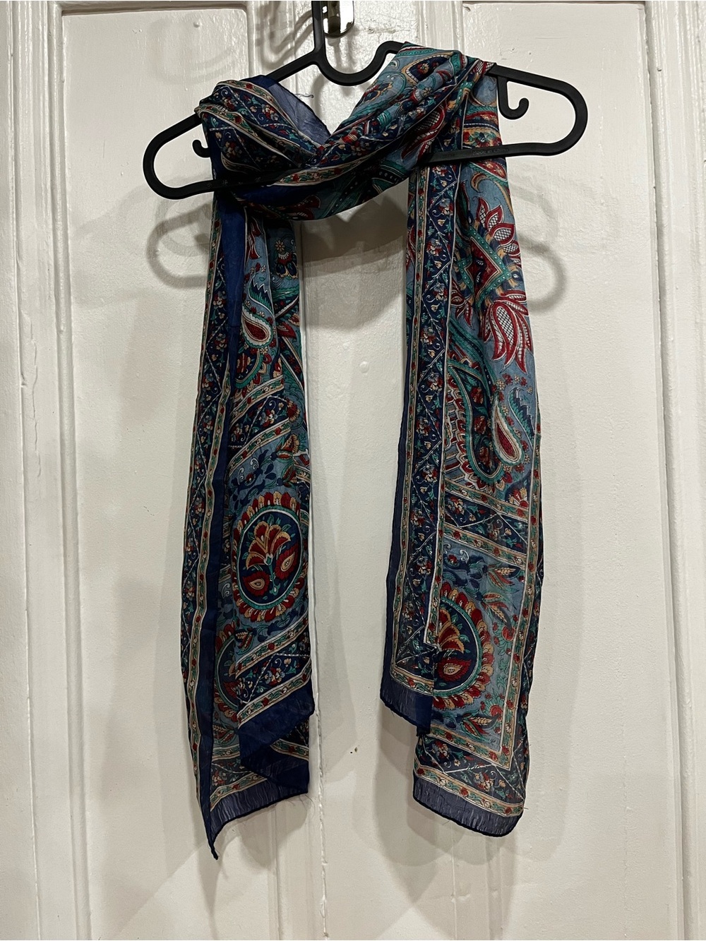 Paisley Silk Scarf - Blue Multi